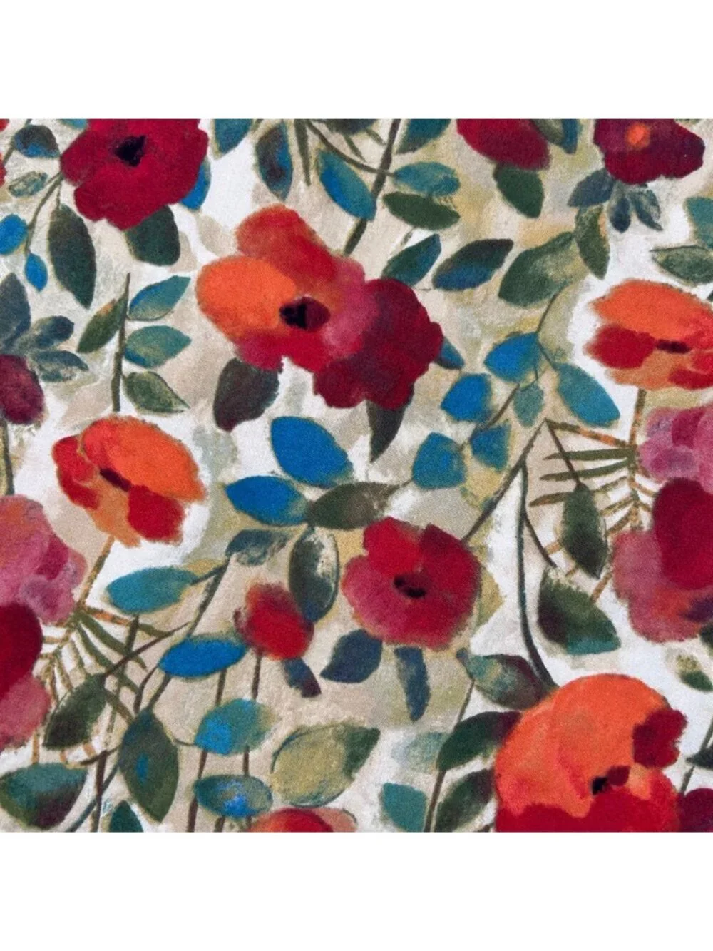 Handmade Pillowcase Set of 2 Poppy Vibrant Floral Multicolor 20x33 Modern Art